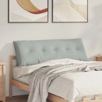 Vidaxl coussin de dos gris clair 140 x 50 cm tissu en velours c�tel�
