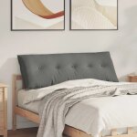 Vidaxl coussin de dos gris fonc� 140 x 50 cm tissu en microfibre