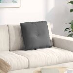 Vidaxl coussin de dos gris fonc� 50 x 45 cm tissu en microfibre