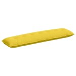 Vidaxl coussin de dos jaune clair 140 x 19 x 50 cm tissu