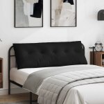 Vidaxl coussin de dos noir 140 x 50 cm tissu en microfibre