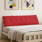 Vidaxl coussin de dos rouge 180 x 19 x 50 cm tissu