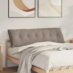 Vidaxl coussin de dos taupe 160 x 50 cm tissu en microfibre