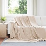 Vidaxl couvertures a jeter 6 pcs beige 220 x 240 cm toison