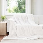 Vidaxl couvertures a jeter 6 pcs blanc 240 x 220 cm toison