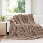 Vidaxl couvertures a jeter 6 pcs camel 240 x 220 cm toison