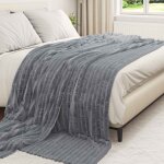 Vidaxl couvertures a jeter 6 pcs gris fonc� 240 x 220 cm toison