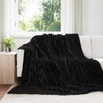 Vidaxl couvertures a jeter 6 pcs noir 240 x 220 cm toison