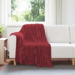Vidaxl couvertures a jeter 6 pcs rouge bordeaux 150 x 130 cm toison