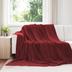 Vidaxl couvertures a jeter 6 pcs rouge bordeaux 220 x 240 cm toison