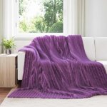 Vidaxl couvertures a jeter 6 pcs violet 240 x 220 cm toison