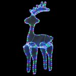 Vidaxl dcoration de nol de renne avec maille 306 led 60x24x89 cm