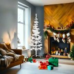 Vidaxl demi sapin de no�l artificiel mince avec support blanc 180 cm