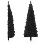 Vidaxl demi sapin de no�l artificiel mince avec support noir 150 cm
