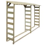Abri de rangement pour bois de chauffage double r�sistant � la pourriture pin impr�gn�