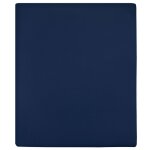 Vidaxl drap - housse jersey bleu marine 160x200 cm coton