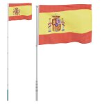 Vidaxl drapeau de l'espagne et m�t 5, 55 m aluminium