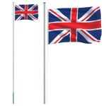 Vidaxl drapeau du royaume - uni et mât 6, 23 m aluminium Vidaxl drapeau du royaume - uni et mât 6, 23 m aluminium