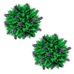 Vidaxl ensemble de 2 boules de buis artificiel avec lavande 28 cm Vidaxl ensemble de 2 boules de buis artificiel avec lavande 28 cm