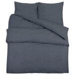 Vidaxl ensemble de housse de couette anthracite 200x200 cm microfibre
