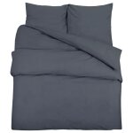 Vidaxl ensemble de housse de couette anthracite 200x220 cm coton
