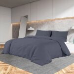 Vidaxl ensemble de housse de couette anthracite 220x240 cm microfibre