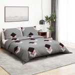 Vidaxl ensemble de housse de couette gris 200x220 cm coton