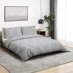 Vidaxl ensemble de housse de couette gris 220x240 cm coton