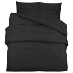 Vidaxl ensemble de housse de couette noir 135x200 cm microfibre l�g�re