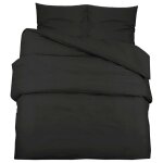 Vidaxl ensemble de housse de couette noir 200x200 cm microfibre l�g�re
