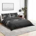 Vidaxl ensemble de housse de couette noir 200x220 cm coton
