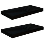 Vidaxl etagère murale flottante 2 pcs noir brillant 50x23x3, 8 cm mdf Vidaxl etagère murale flottante 2 pcs noir brillant 50x23x3, 8 cm mdf