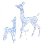 Vidaxl famille de rennes de d�coration acrylique 160 led bleues