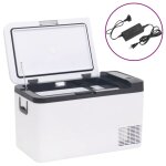 Vidaxl glaci�re avec poign�e et adaptateur noir et blanc 25 l pp et pe