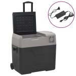 Vidaxl glaci�re avec roue et adaptateur noir et gris 30l polypropyl�ne