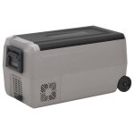 Vidaxl glacire avec roue et poigne noir et gris 50 l pp et pe