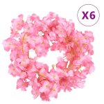 Vidaxl guirlandes de fleurs artificielles 6 pcs rose foncé 180 cm Vidaxl guirlandes de fleurs artificielles 6 pcs rose foncé 180 cm