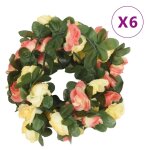 Vidaxl guirlandes de fleurs artificielles 6 pcs rouge vif 250 cm