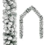 Vidaxl guirlande de nol avec neige floque vert 20 m pvc
