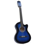 Vidaxl guitare d�coup�e classique occidentale 6 cordes bleu ombr� 38