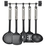 Vidaxl hi ensemble d'ustensiles de cuisine 6 pcs noir et argenté Vidaxl hi ensemble d'ustensiles de cuisine 6 pcs noir et argenté