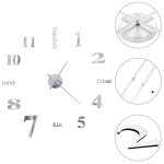 Vidaxl horloge murale 3d design moderne 100 cm xxl argent�