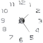 Vidaxl horloge murale 3d design moderne 100 cm xxl argenté Vidaxl horloge murale 3d design moderne 100 cm xxl argenté