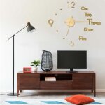 Vidaxl horloge murale 3d design moderne dor 100 cm xxl