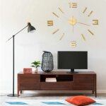 Vidaxl horloge murale 3d design moderne dor 100 cm xxl