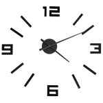 Vidaxl horloge murale 3d design moderne noir 100 cm xxl