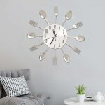 Vidaxl horloge murale et cuillère et fourchette argenté 31cm aluminium Vidaxl horloge murale et cuillère et fourchette argenté 31cm aluminium