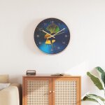 Vidaxl horloge murale dor et bleu Ø29, 5 cm polystyrne et verre