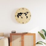 Vidaxl horloge murale jaune et noir Ø30 cm bois d'ingnierie