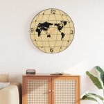 Vidaxl horloge murale jaune et noir Ø50 cm bois d'ingnierie